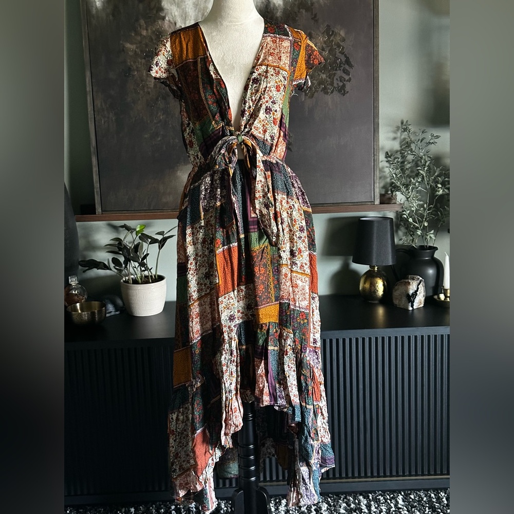 Olivaceous Patchwork Dress Size Large